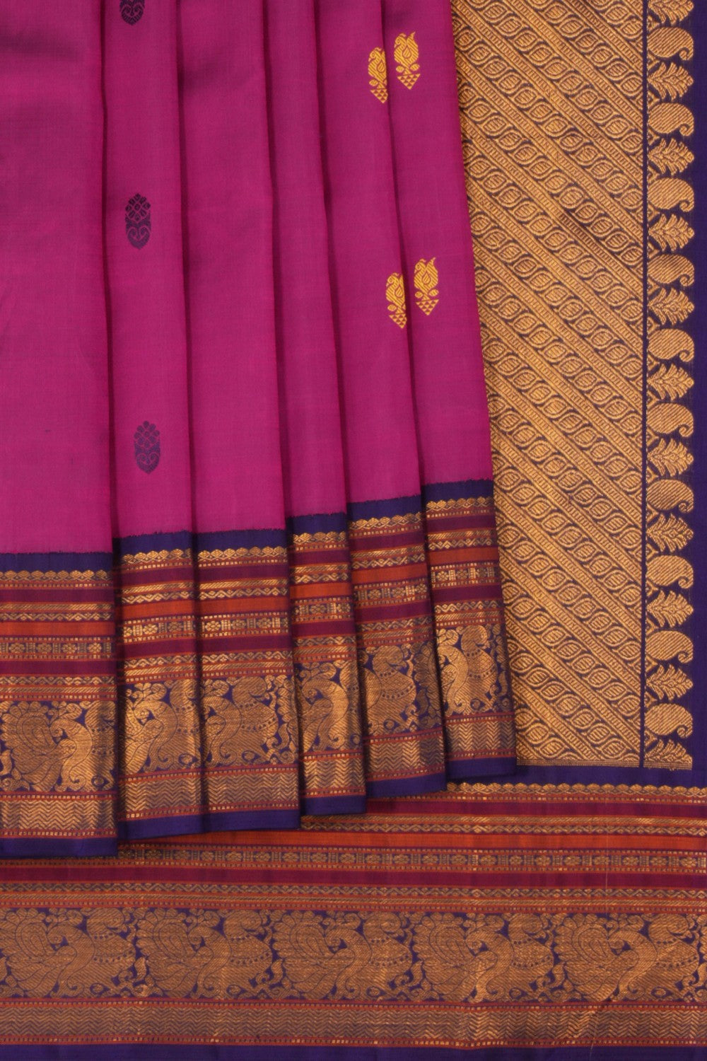 Image of Arani Silk Magenta Pink Saree